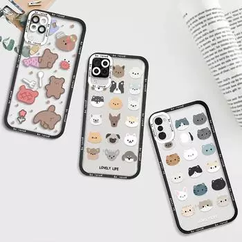 Чехол с милой собакой и медведем из мультфильма для Samsung Galaxy A72 A71 S22 Plus Ultra A52 A52s A53 5g A11 A12 A21s A32 4g прозрачный Carcasa For Samsung A52