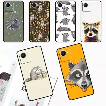 Чехол с милым енотом для Realme 11 Pro Plus 10 12 Pro C55 C53 C51 C33 C31 C30 C25s C21Y C15 GT Neo5 GT3 GT5 Realme C21Y C25Y