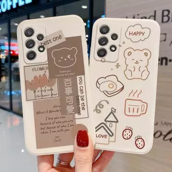 Чехол с милым медведем для Samsung A52S 5G, чехол для Samsung A53 A32 A52 A73 A51 A12 A21S A71 A72 A50 A11 A10 A30 A31 A20S, чехол A 52 32, чехол Samsung A10