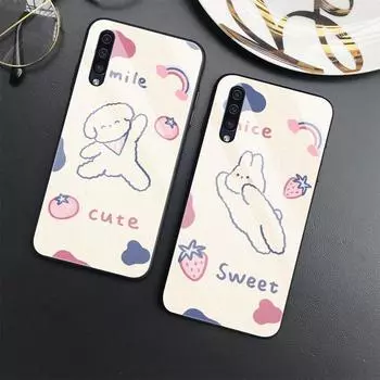 Чехол с милым медведем из мультфильма для Samsung Galaxy A52 A70 A71 A73 A53 A13 5g A03 A72 A22 A21s A03 Core A42, роскошный чехол из закаленного стекла For Samsung A21S