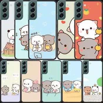 Чехол с милым персиковым котом для телефона Samsung Galaxy S20 FE S21 Plus S22 Ultra S10 Lite S9 S8 S7 Edge F52 F62, мягкий силиконовый чехол Samsung F52