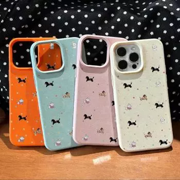 Чехол с милым щенком в горошек для Apple iPhone 11–15 Pro Max Apple 14PRO