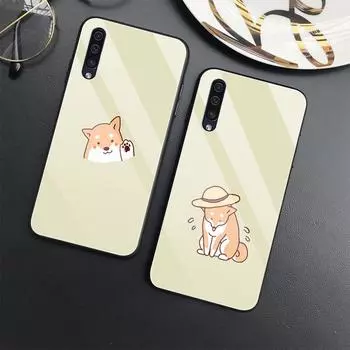 Чехол с милым животным корги для Samsung Galaxy A52 A71 A72 A73 A53, стеклянный чехол для Samsung A13 5g A03 A22 A21s A03 Core A42 A70 For Samsung A23 5G