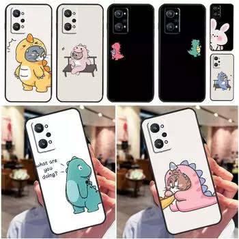 Чехол с милыми мультяшными животными и динозаврами для Realme 10 8 9 Pro Plus 8i 9i GT Neo 3T 2 3 Master C11 C25 C30 C31 C35 C21Y C25Y Realme 10 Pro Plus