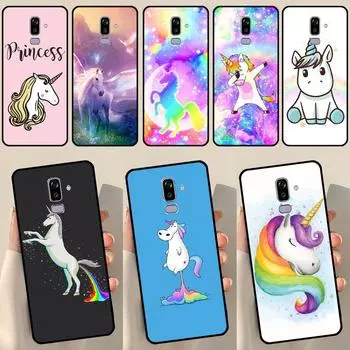 Чехол с мультяшным радужным единорогом для Samsung Galaxy J1 J3 J7 J5 2016 A3 A5 2017 J8 A7 A9 J4 J6 A6 A8 Plus 2018 чехол A8 2018