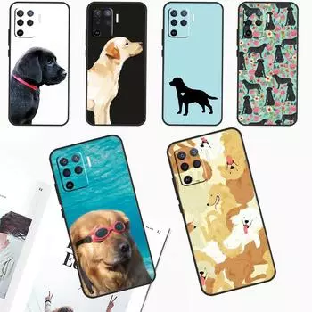 Чехол с мультяшным золотистым ретривером для OPPO A98 A78 A58 A79 A16 A76 A96 A5 A9 A53 A17 A57 A77 A15 A52 A72 A74 A94 A54S OPPO A79 5G