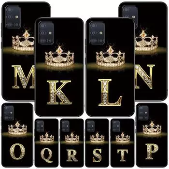 Чехол с надписью Diamond Crown для Samsung Galaxy A52 A12 A53 A51 A32 A21s A22 A31 A72 A02s A13 5G A11 A41 A03s, черный чехол из ТПУ Samsung A72 4G(5G)