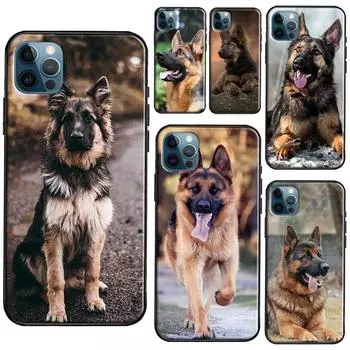 Чехол с немецкой овчаркой для iPhone XR X XS Max SE 2020 7 8 Plus, чехол для телефона iPhone 11 14 12 13 Pro Max Mini iPhone 6 6s