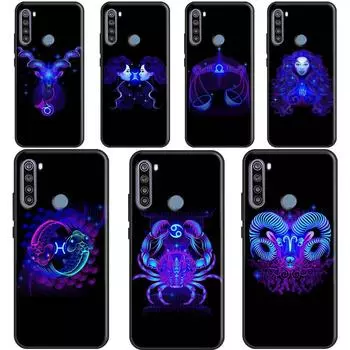 Чехол с неоновыми знаками зодиака для Xiaomi Redmi Note 11 Pro 8 9 10 Pro 9S 10S, чехол для Redmi 10 9 9A 9C 9T Redmi 9