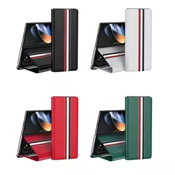 Чехол с отделением для карт, кожаная подставка для книги, защитный чехол для Samsung Galaxy Z Fold 6, деловая модная подставка, складной держатель PU&Samsung Z Fold 6 красный