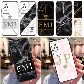 Чехол с персонализированным именем и инициалом Корона для POCO F3 F4 X4 GT M5 M4 X3 Pro, чехол для Xiaomi 11T Pro 13 12X 11 12 Lite 12T Mi 12