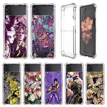 Чехол с персонажем аниме Jojo s Bizarre Adventure для Samsung Galaxy Z Flip 3 4 5g Funda Z Flip3, прозрачный противоударный чехол для телефона Samsung Z Flip 5G
