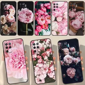 Чехол с пионами, красивый цветок для OPPO Find X3 Lite X5 Pro A5 A9 A31 A53 S A83 A91 A93 A54 A74 A94 A15 A16 A52 A72 OPPO A9 2020