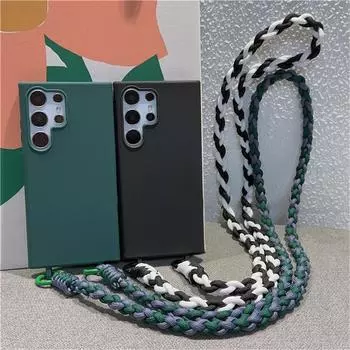 Чехол с плетеным ремешком через плечо для Samsung S24 Ultra S23 FE S22 S21 Plus S20 FE A15 A05 A35 A55 A54 A34 A33 A53 A73 A52 A72, мягкий чехол iphone 6 6s розовый