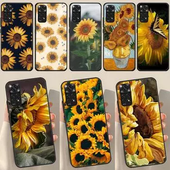 Чехол с подсолнухом для Redmi Note 12 Pro Plus для Redmi Note 10 8 9 11 Pro 12S 11S 10S 9S 9C 10C 12C Redmi Note 11 Pro