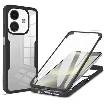 Чехол с полной защитой 360 для OPPO A3 / OPPO A3X со встроенной защитой экрана for OPPO A3 /A3X чёрный