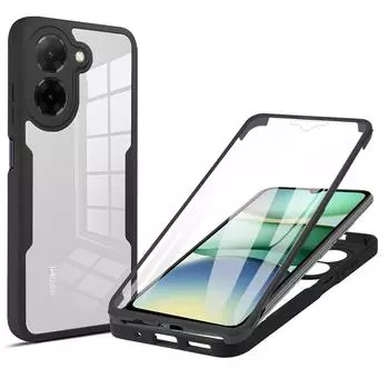 Чехол с полной защитой 360 для Xiaomi Redmi A5, Poco F7 Ultra, Poco F7 Pro, чехол со встроенной защитной пленкой для экрана for Xiaomi Redmi A5 чёрный