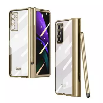 Чехол с полной защитой S Pen для Samsung Galaxy Z Fold 4 2 Fold4 Fold2 Fold3 Fold 3 5g, пленка из закаленного стекла for Galaxy Z Fold 2 розового золота