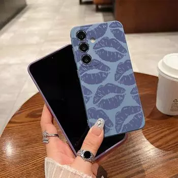 Чехол с полыми губами для Samsung S24 S22 Ultra Plus S23 S21 S20 Fe A55 A54 A53 A52 A35 A25 A15 A14 5g A51 A32 A13, противоударный мягкий чехол из ТПУ Samsung S24 жёлтый