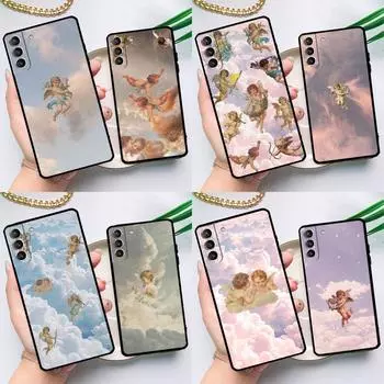 Чехол с принтом «Мультяшный ангелочек» для Samsung Galaxy S23 S22 Ultra S21 Plus S8 S9 S10 Note 10 20 Ultra S20 FE S21 FE Galaxy S10