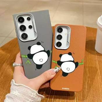 Чехол с принтом пухлой панды на магните для Samsung S24 FE S23 Ultra S22 S21 A55 A16 A54 A15 A35 A34 A14 для MagSafe Matte TPU Soft Противоударный чехол для телефона Samsung S24 FE чёрный