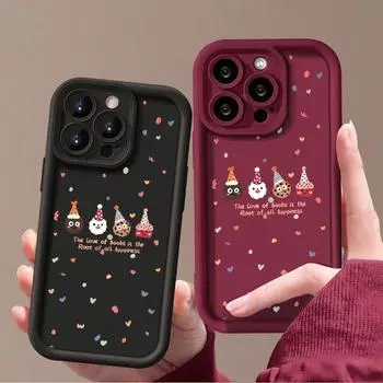 Чехол с принтом рождественского пряника для iPhone 16 Plus 15 Pro Max 14 13 Pro 12 11 XS XR, милый матовый противоударный чехол из мягкого силикона TPU iPhone 16 чёрный