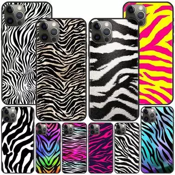 Чехол с принтом зебры для Apple Iphone 14 11 13 12 Pro Max Xr 7 8 + Se 2020 Xs 6 6s Plus 5 5S, черный силиконовый чехол для телефона iPhone 14 Pro Max