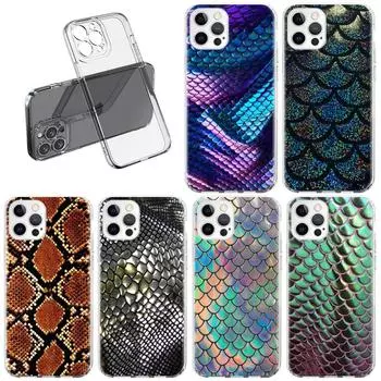 Чехол с принтом змеиной кожи для Apple iPhone 11 13 14 12 Pro 7 8 Plus XR X XS Max 6 6S 14Pro, прозрачный силиконовый чехол для телефона iPhone 14 Pro Max