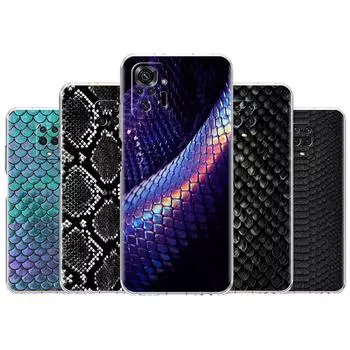 Чехол с принтом змеиной кожи для Xiaomi Redmi Note 11 Pro 10 9 9S 8 8T 7 9A 9C 9T 10 10C K40, прозрачный мягкий чехол из ТПУ Redmi Note 11 Pro 5G