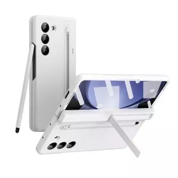 Чехол с прозрачным шарниром и магнитным креплением для Samsung Galaxy Z Fold 4 5 с держателем для ручки, полноэкранный защитный чехол для телефона Fold 6 3 2 5G For Galaxy Z Fold 4 чёрный