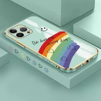 Чехол с радужным 6D покрытием для iPhone 11 12 13 14 Pro Max, чехол для телефона Samsung Galaxy Xiaomi Mi Redmi Note Oneplus Infinix Tecno Cover iPhone 11 Pro Max ярко-зеленый