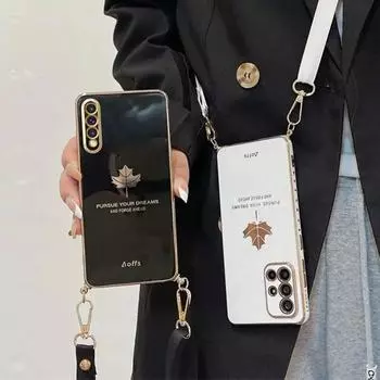 Чехол с ремешком через плечо для Samsung S24 S23 S22 Ultra S20 Fe A15 A14 A23 A34 A54 A24 A13 A53 A12 A32 A52 A51 SS, силиконовая мягкая задняя крышка из ТПУ iphone 7 8 белый