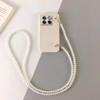 Чехол с ремешком через плечо с жемчужной цепочкой для Oneplus ACE 2 Pro, браслет-ожерелье, защитные чехлы для объектива камеры для Oneplus ACE, мягкая силиконовая задняя крышка для телефона For Oneplus ACE