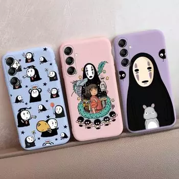 Чехол с рисунком аниме для iPhone Samsung A55 S24 FE S25 M35 A06 Xiaomi Redmi Note 13Pro 14C Huawei Honor Realme противоударный матовый чехол для телефона с защитой от царапин Samsung Galaxy S9 Plus фиолетовый