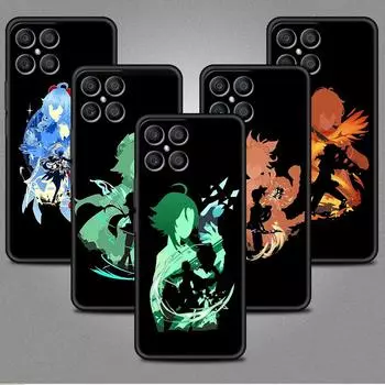 Чехол с рисунком аниме Genshin Impact для Huawei Honor X8 X9 P50 X7 50 20 8X Play 9A P40 P30 Lite P Smart 2021, черный чехол для телефона Huawei P Smart Z