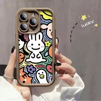 Чехол с рисунком белых кроликов, модный, гибкий, мягкий, силиконовый, TPU, чехол на всю заднюю панель для Xiaomi Redmi Poco Xiaomi 11 Lite чёрный