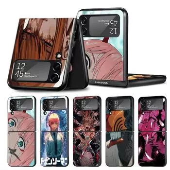 Чехол с рисунком «Человек бензопилы» в стиле аниме для Samsung Galaxy Z Flip 4 Zflip3 Zflip Z Flip 3 5g Flip3 Flip4 Zflip4, чехлы из жесткого ПК, задняя крышка Samsung Z Flip 5G