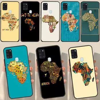Чехол с рисунком карты Африки и географии для Samsung Galaxy A34 A54 A14 A12 A52 A22 A32 A42 A72 A13 A33 A53 A50 A51 A71 Samsung A53 5G