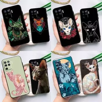 Чехол с рисунком кота Сфинкса для OPPO A94 A74 A54 A53S A53 A31 A5 A9 2020 A52 A72 A83 A91 A93 A1K A15 A16 Find X3 Pro