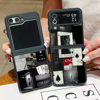 Чехол с рисунком пейзажа для Samsung Z Flip6 Flip5 Flip4 Tpu Hybird акриловый жесткий тонкий складной чехол для телефона Samsung Z Flip6