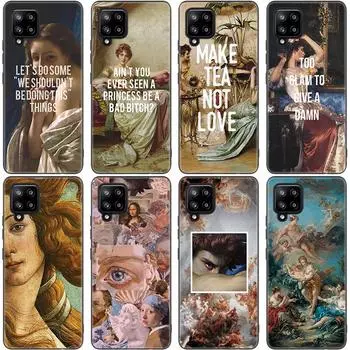 Чехол с рисунком в стиле Ренессанс для Samsung Galaxy A12 A02S A22 A32 A52 A72 A71 A51 A41 A31 A21 A11 A50 A70 A10S A20S, черный чехол Samsung A41