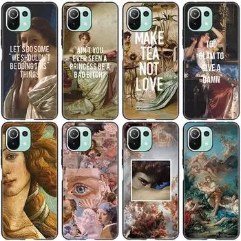 Чехол с рисунком в стиле Ренессанс для Xiaomi Mi 11 Lite NE 11i 10T 11T Pro A2 A3 Lite POCO F3 M3 M4 C31 X3 Pro NFC GT, черный чехол Xiaomi Mi A2 Lite