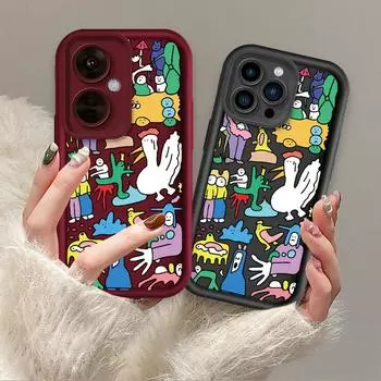 Чехол с рисунком в виде забавных граффити и принтом, гибкий мягкий силиконовый чехол TPU, полная задняя крышка для Xiaomi Redmi Poco Xiaomi 11 Lite чёрный