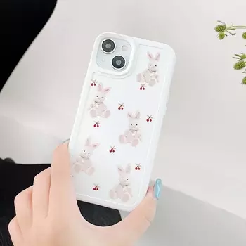 Чехол с рисунком вишневого кролика для Iphone 11 12 Pro Max X Xr Xsmax 13 Promax, силиконовый мягкий противоударный чехол для телефона с изображением кролика For iphone 13promax