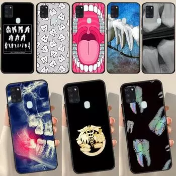 Чехол с рисунком зуба стоматолога для Samsung Galaxy A34 A54 A14 A12 A22 A32 A52 A51 A71 A50 A53 A73 A13 Задняя крышка Samsung A22 5G