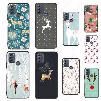 Чехол с рождественским оленем для Motorola Moto EDGE 20pro 20lite E6 E7 Cover G STYLUS GPLAY GPOWER G 5G PLUS G30 G100 Funda Coque MOTO E6