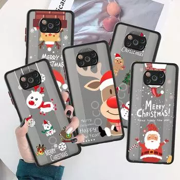 Чехол с рождественской куклой и оленем для Xiaomi Mi Poco X3 NFC M3 11 10 12 9T 11T 10T Pro Note 10 Lite, матовые жесткие чехлы для телефонов Xiaomi Poco X3 NFC