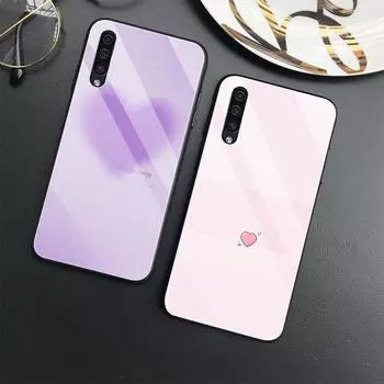 Чехол с сердечком для Samsung Galaxy A52 A71 A72 A70 A73 A53 A13 5g A03 A22 A21s A03 Core A42, роскошный чехол из закаленного стекла Capinha For Samsung A71