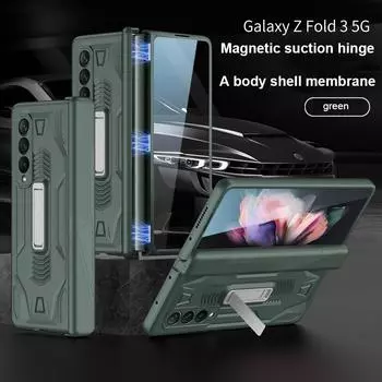 Чехол с шарнирным кронштейном, магнитный защитный чехол для Samsung Galaxy Z Fold 3, 5 г, чехол со встроенным экраном, защита камеры, противоударные чехлы for Galaxy Z Fold 3