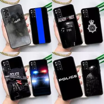 Чехол с символом полиции для Xiaomi Redmi Note 11 10 8 9 12 Pro Note 11S 10S 9S 8T Redmi 10 10C 12C 9C 9T Cover Redmi Note 11S